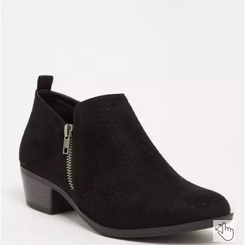 Torrid Black Perforated Ankle Bootie (WW)